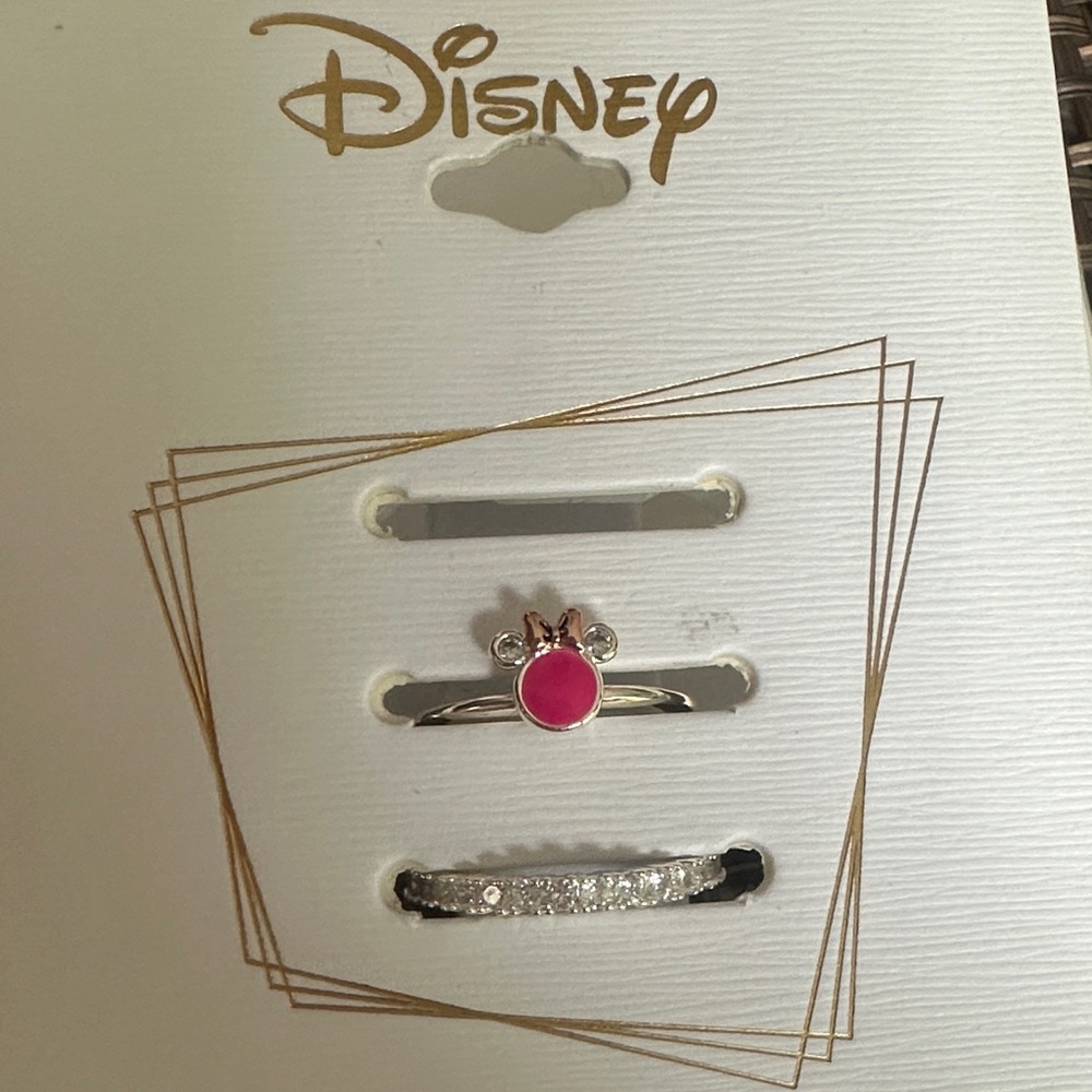 Disney Pink and Silver Ring Set